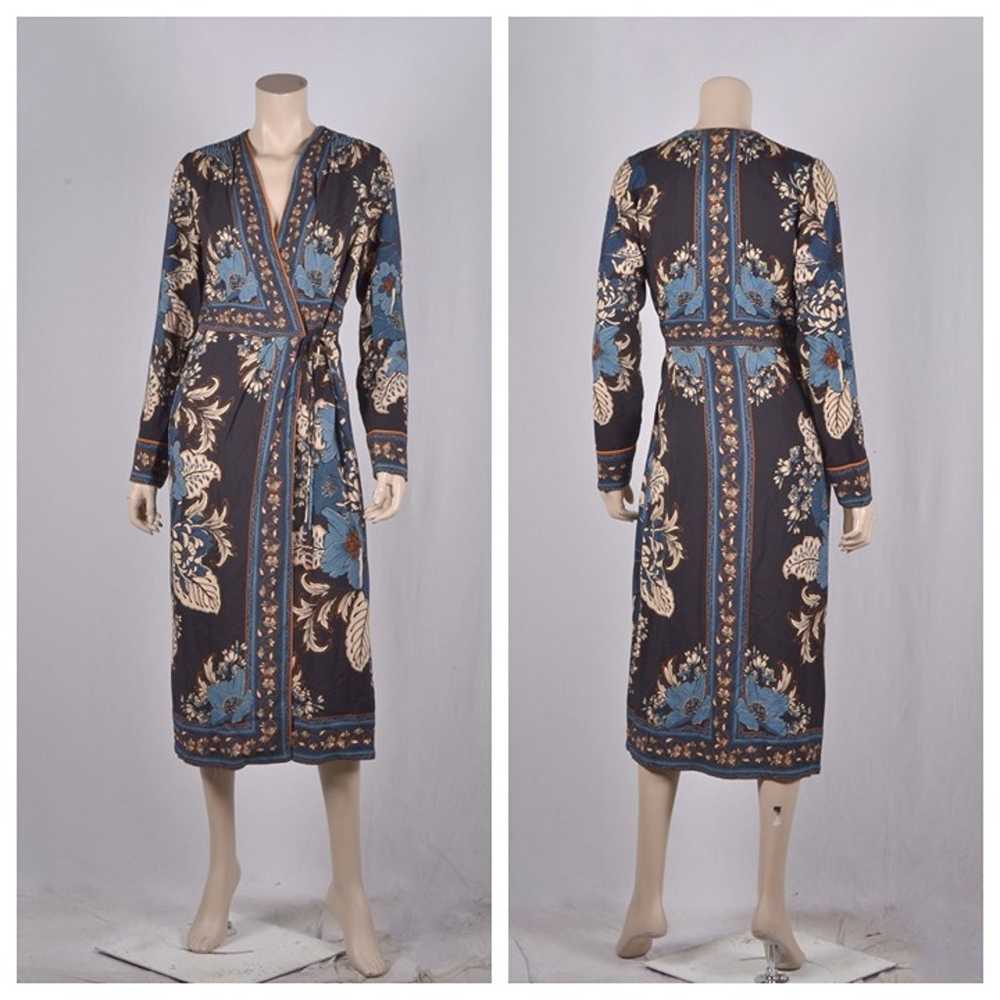 Farm Rio Blossom Tapestry Long Sleeve Wrap Dress - image 3