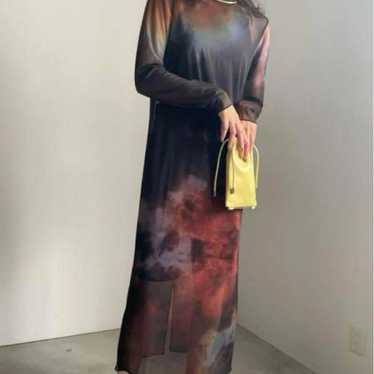 AMERI MIRANDA tie-dye sheer long top.