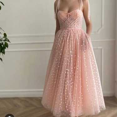 Light Pink Tea Length valentine gown - image 1