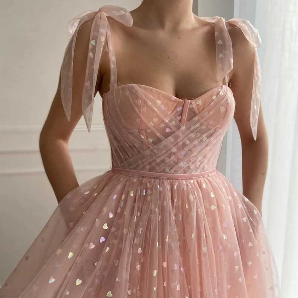 Light Pink Tea Length valentine gown - image 3