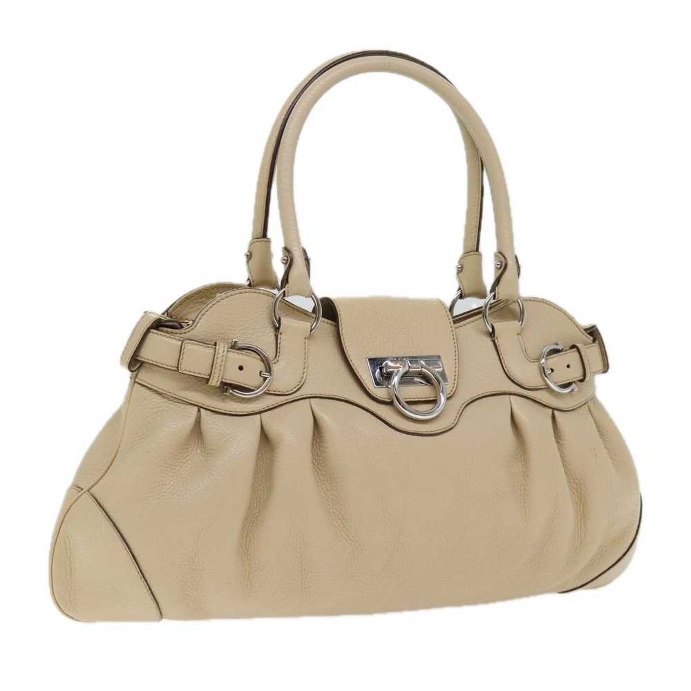 Salvatore Ferragamo Gancini Beige Leather Shoulde… - image 12