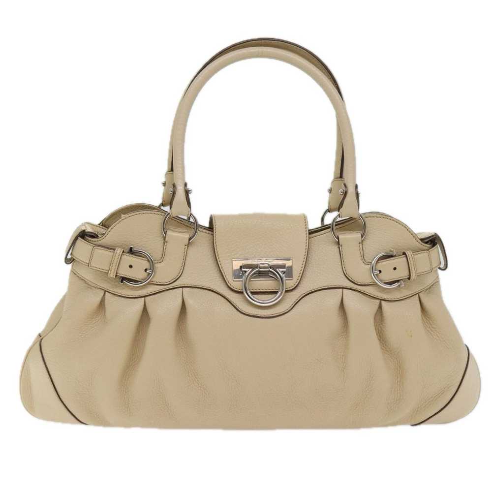 Salvatore Ferragamo Gancini Beige Leather Shoulde… - image 1