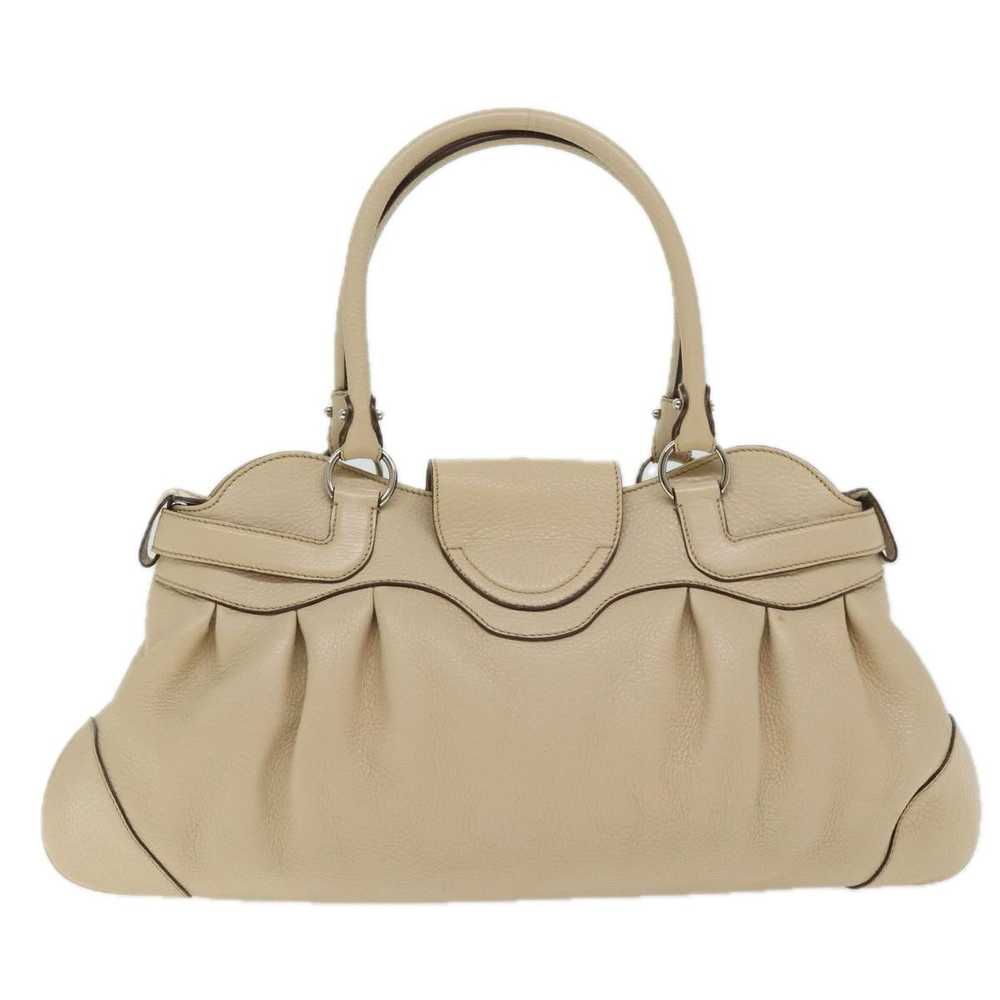 Salvatore Ferragamo Gancini Beige Leather Shoulde… - image 2