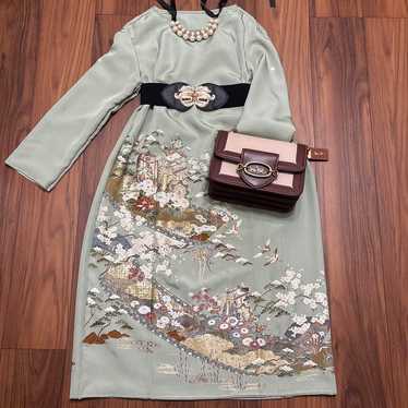 Kimono, amateur remake, one-piece dress, colored … - image 1