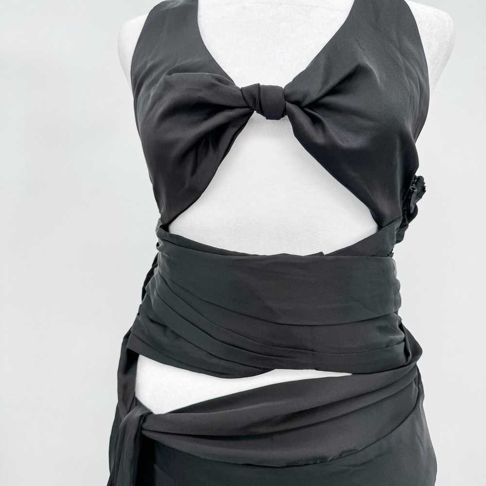 GUIZIO Dress Danielle Black Sz Med Cutout Tie Wra… - image 10