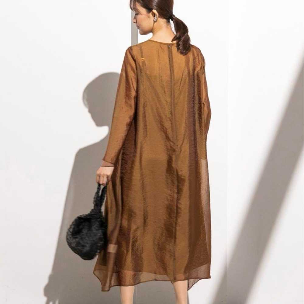 kaene Sheer Organza Dress Size 9 Brown - image 2