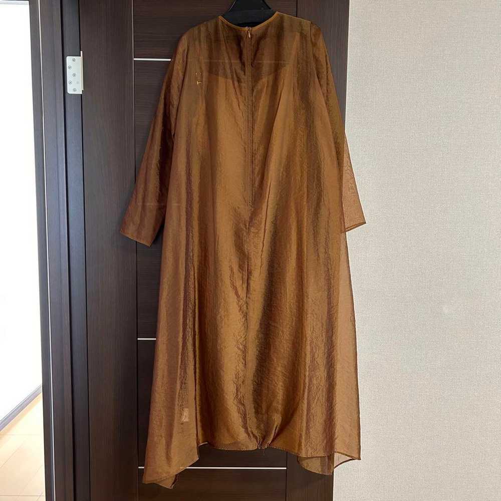 kaene Sheer Organza Dress Size 9 Brown - image 5