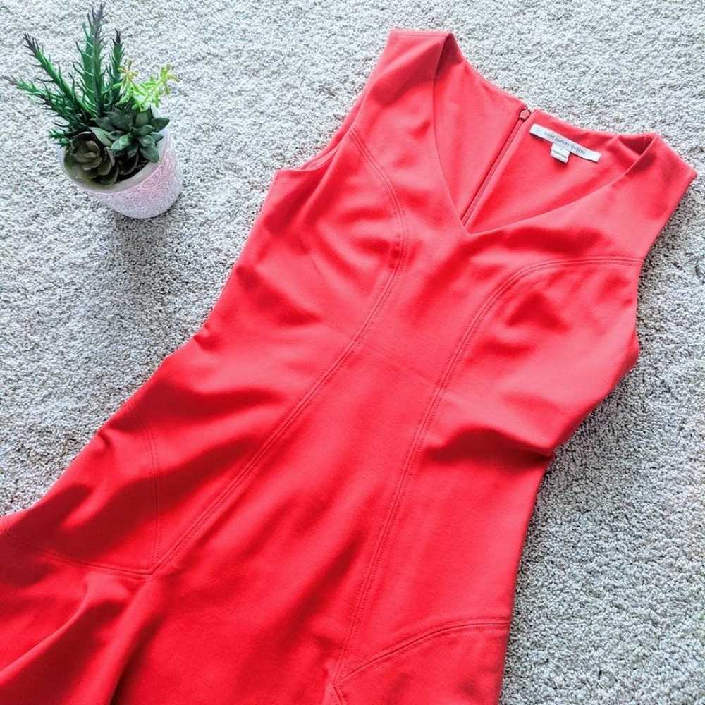 DVF Sleeveless Red Trumpet Style Dress 8 - image 3