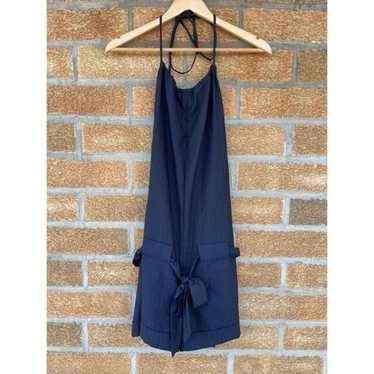 Alice + Olivia Navy blue Halter store Romper