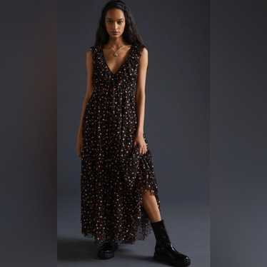 Maeve Ruffled Shimmer Midi Dress - image 1