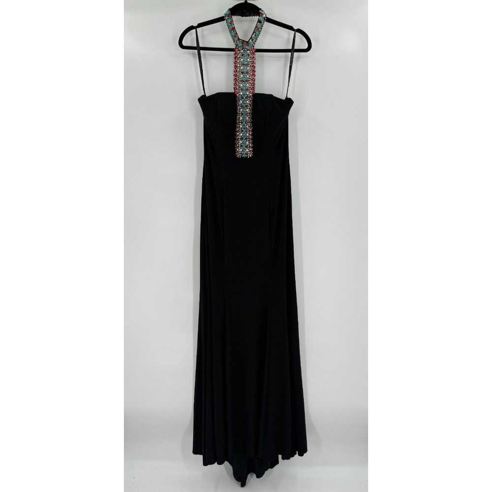 RACHEL ALLAN Black Beaded Choker Halter Top Backl… - image 3