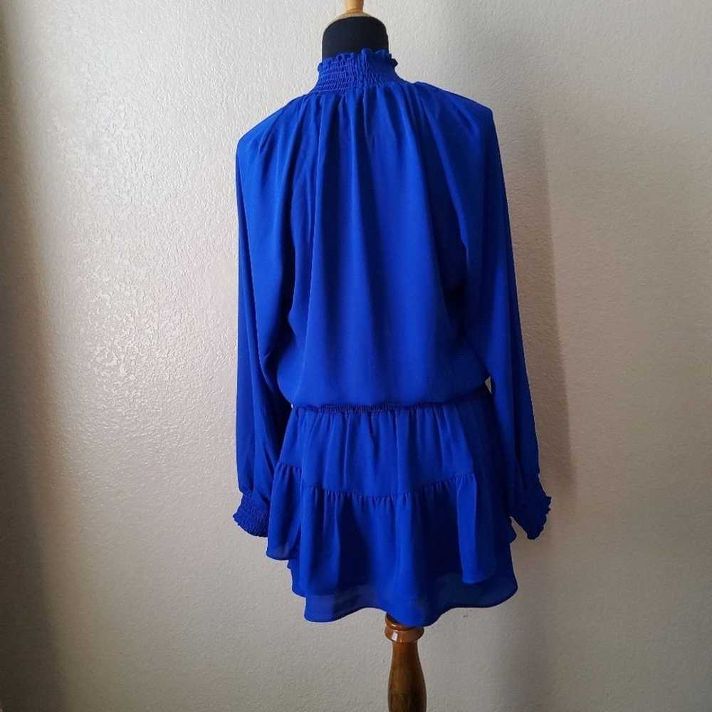 Krisa Turtleneck Ruffle Skirt Dress Azurite Blue … - image 10