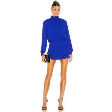 Krisa Turtleneck Ruffle Skirt Dress Azurite Blue … - image 1