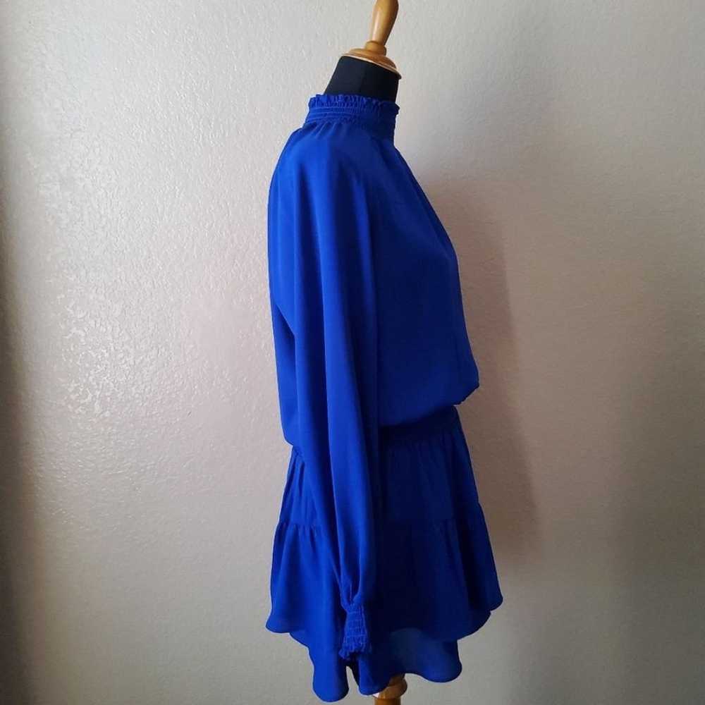 Krisa Turtleneck Ruffle Skirt Dress Azurite Blue … - image 7