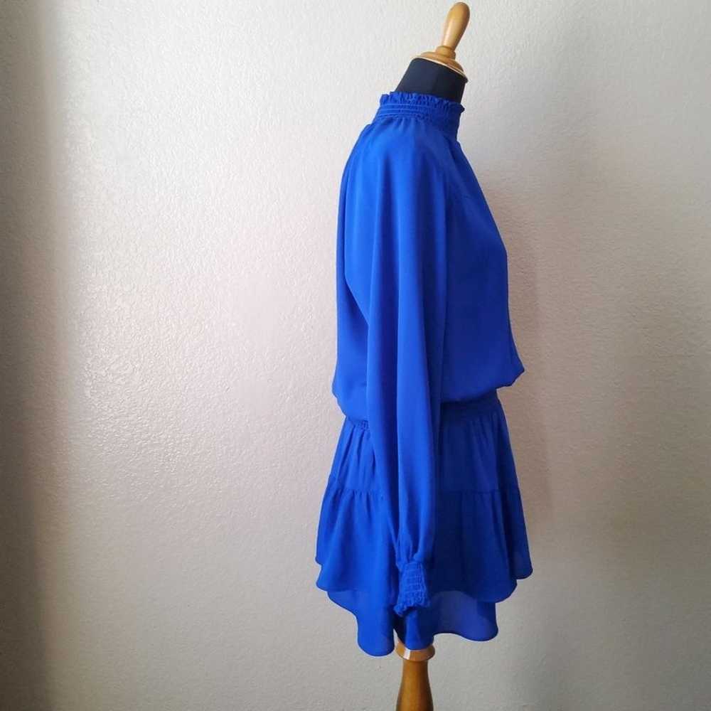 Krisa Turtleneck Ruffle Skirt Dress Azurite Blue … - image 8