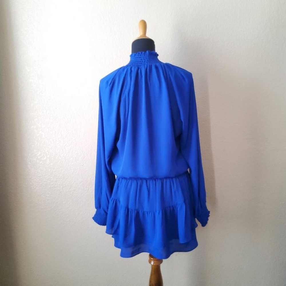 Krisa Turtleneck Ruffle Skirt Dress Azurite Blue … - image 9