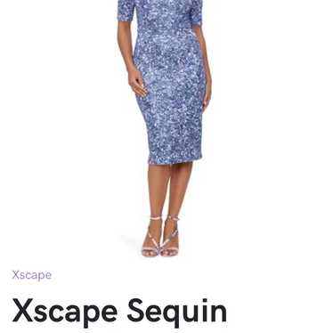 Blue and silver xscape sequin dress - image 1