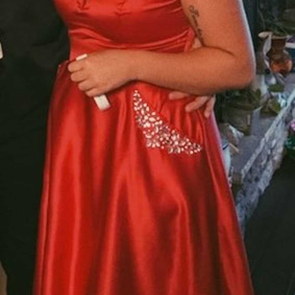 Red prom dress size 12 - image 2