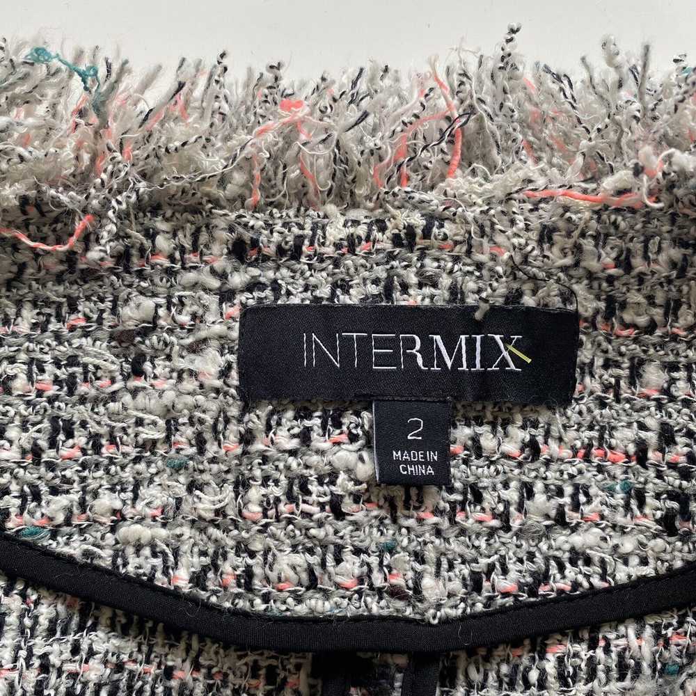 Intermix Intermix Womens Jacket Black White Fring… - image 12