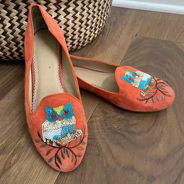 Other Rara Avis by Iris Apfel Orange Owl Loafers … - image 1