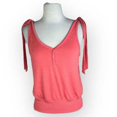 Gap GAP Softspun Tie Strap Tank Top Coral Wite Tag