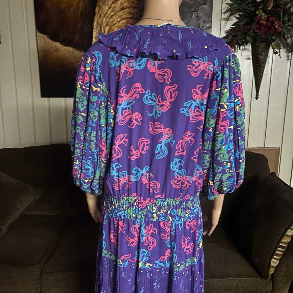 Diane Freis • Vintage • Large • Purple/Pink W/ Ri… - image 9