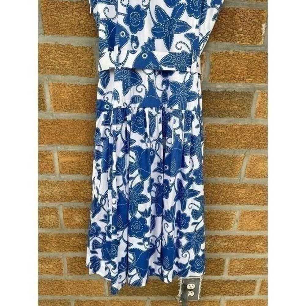 LILLY PULITZER Blue Fish Print Belted size 14 - image 9