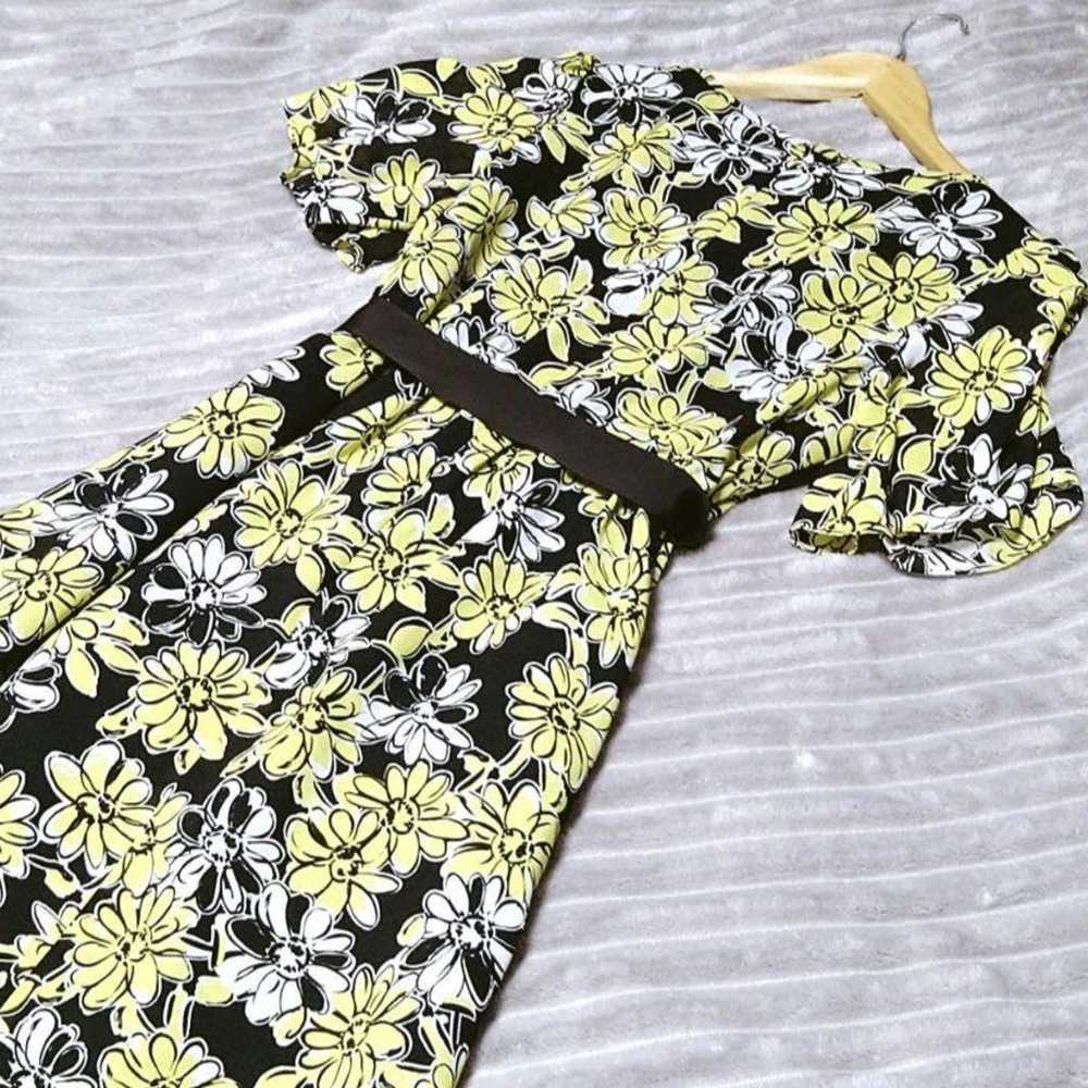 M'S GRACY Daisy Pattern Long Dress Black Size 40 - image 10