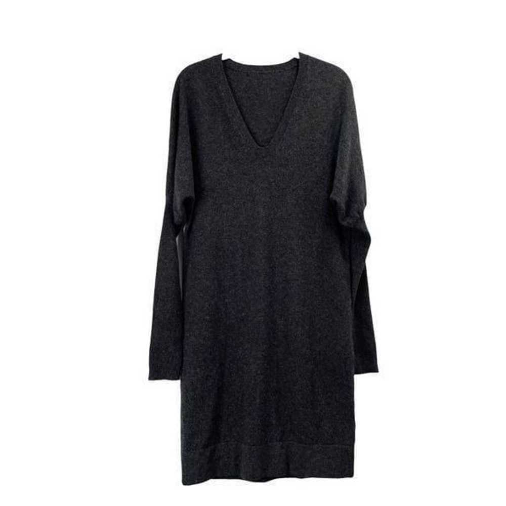 Vince 100% cashmere v neck knit sweater dress Sz L - image 1