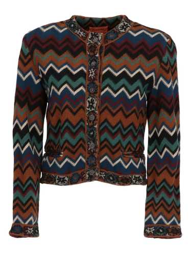 Missoni Pre-Owned 1990s zigzag cardigan - Brown