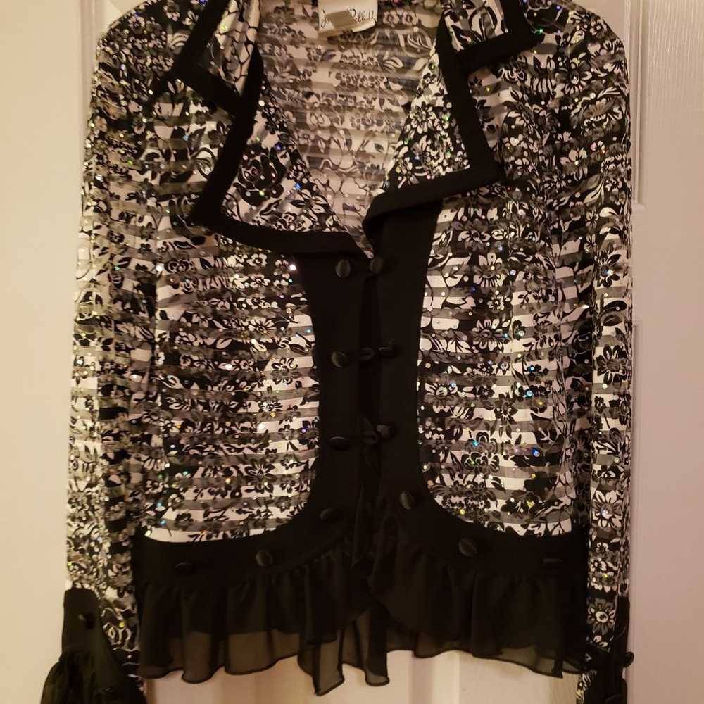 Joseph Ribkoff Sequin Dress and Coat Matching Set - image 3