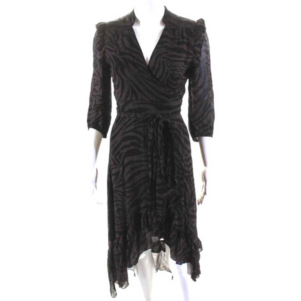 ba&sh Maxi Dress Size Large Black Tiger Striped P… - image 1