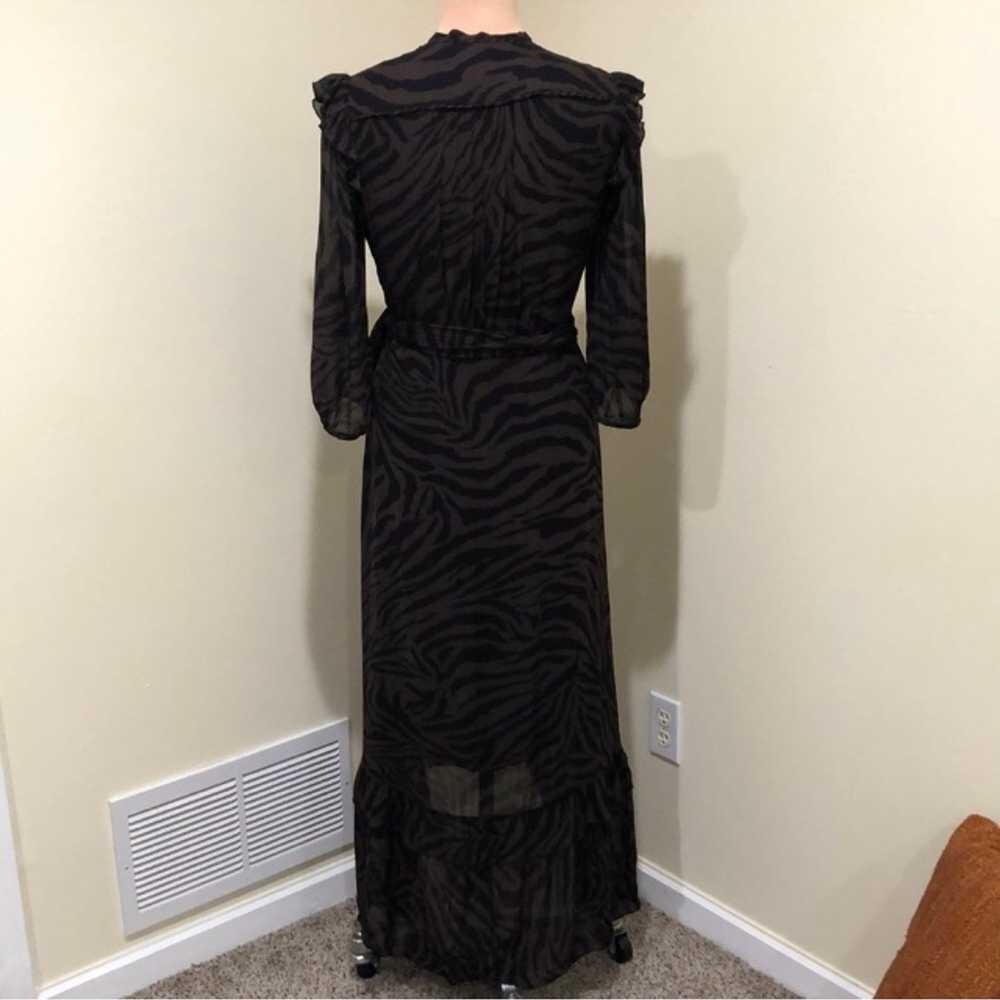 ba&sh Maxi Dress Size Large Black Tiger Striped P… - image 5