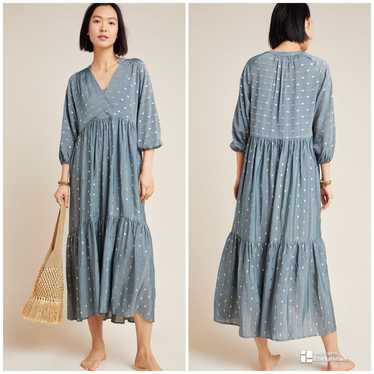 Anthropologie Napoli Tiered Maxi Dress Size L (ov… - image 1