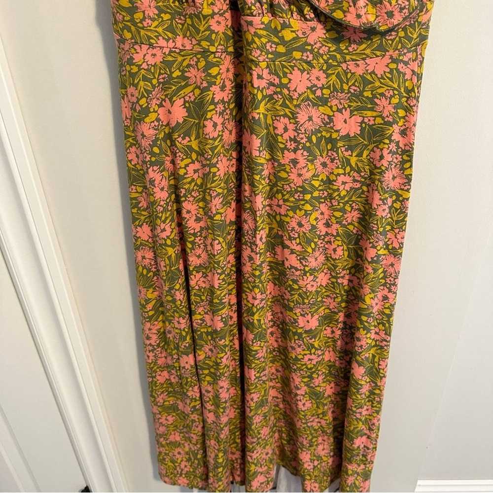 ModCloth Green Pink Floral Maxi Dress Large - image 10