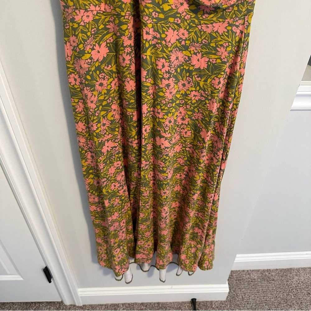 ModCloth Green Pink Floral Maxi Dress Large - image 11