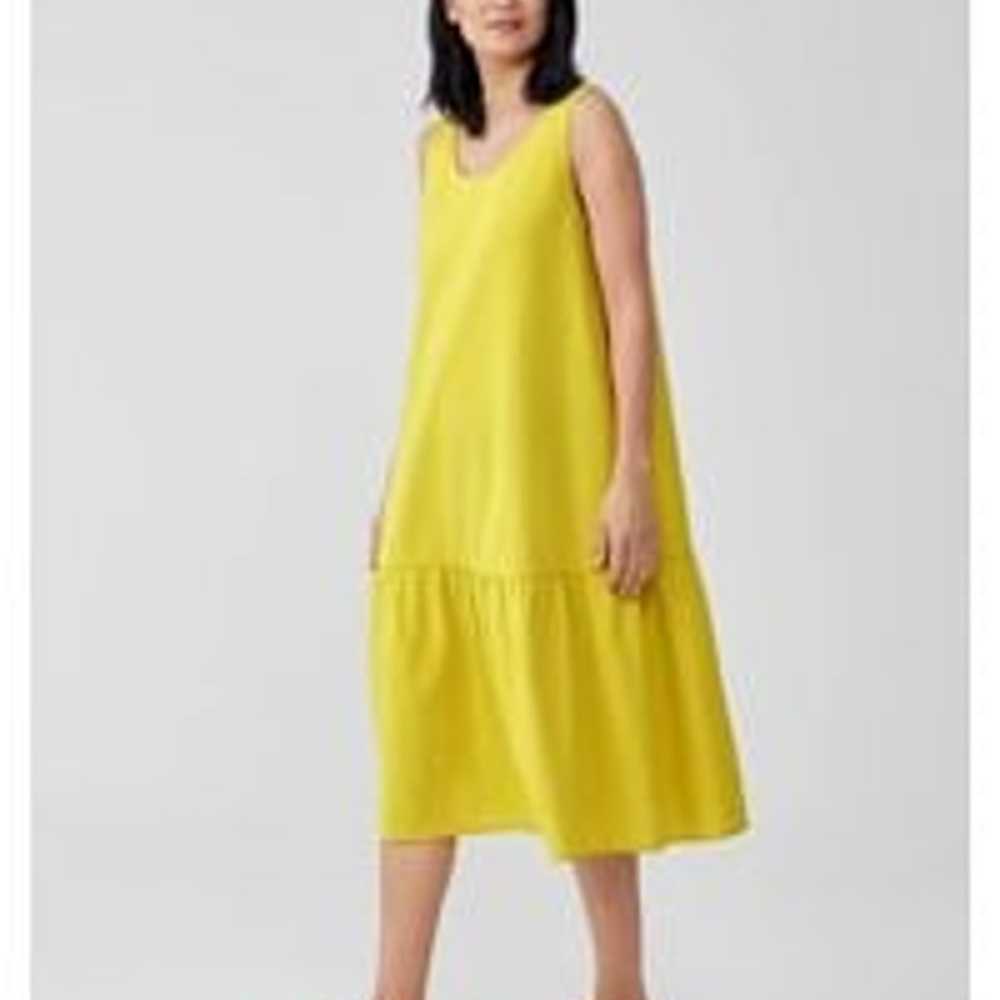 Eileen Fisher Organic Cotton Ripple Tiered Dress … - image 1