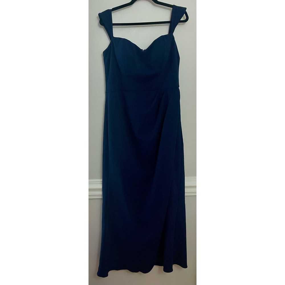 BHLDN Rossi Navy Blue Elegant Classic Crepe Maxi … - image 2