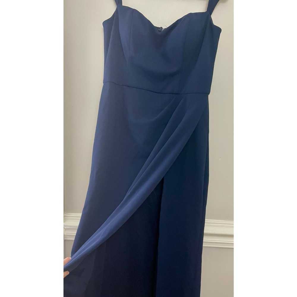 BHLDN Rossi Navy Blue Elegant Classic Crepe Maxi … - image 7