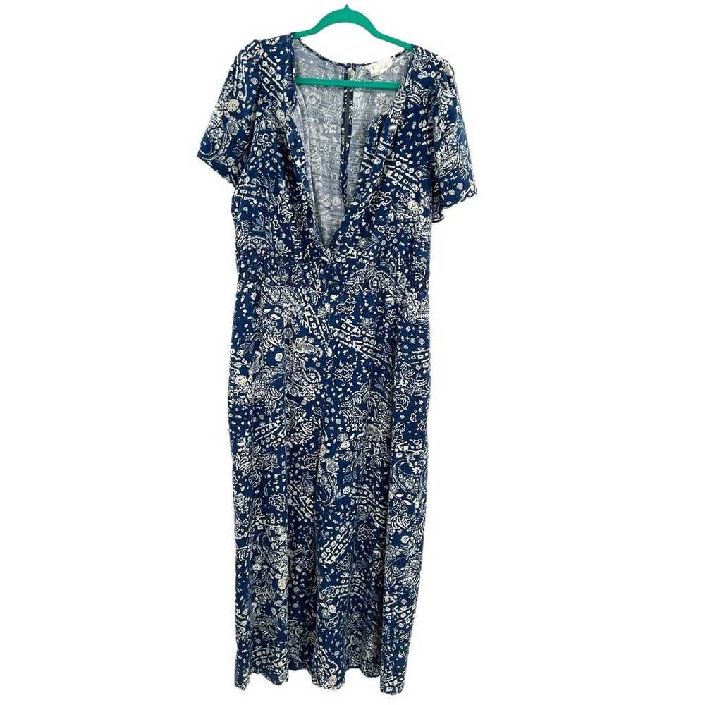 Anthropologie The Somerset Jumpsuit Blue Floral P… - image 1