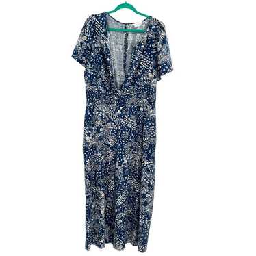 Anthropologie The Somerset Jumpsuit Blue Floral P… - image 1