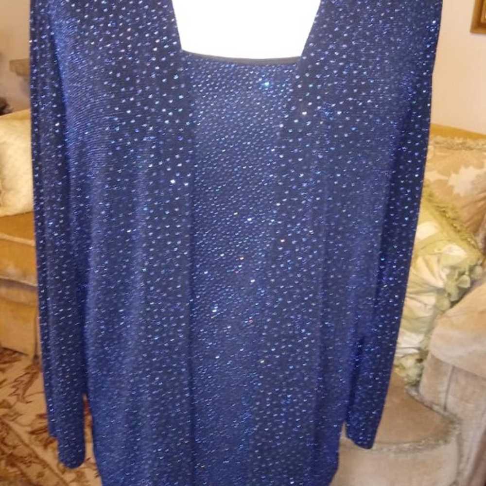 Size 20~4 Way Stretch Blue Sparkle - image 2