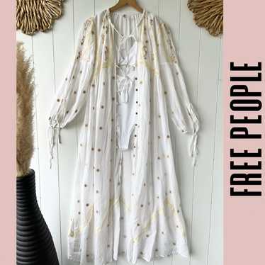 Free People dress maxi bodysuit floral embroidered