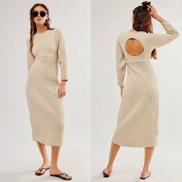 NEW Free People Gabby Seamless Midi Dress Bone Ec… - image 1