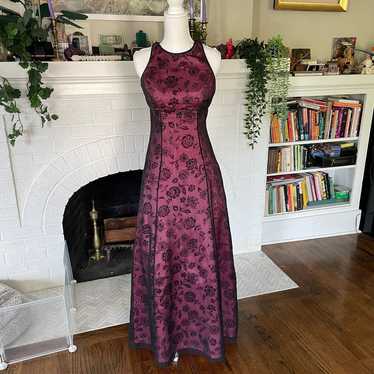 Vintage y2k Pink and Black Prom Dress