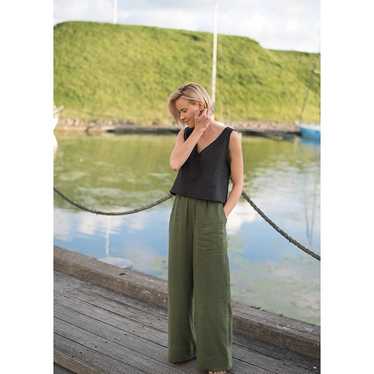 Wide linen pants Amy / Linen palazzo pants / Wide 