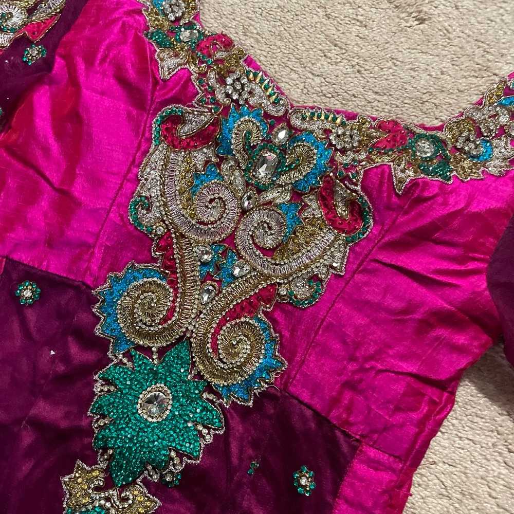 Bridal gharara hot pink and blue - image 3