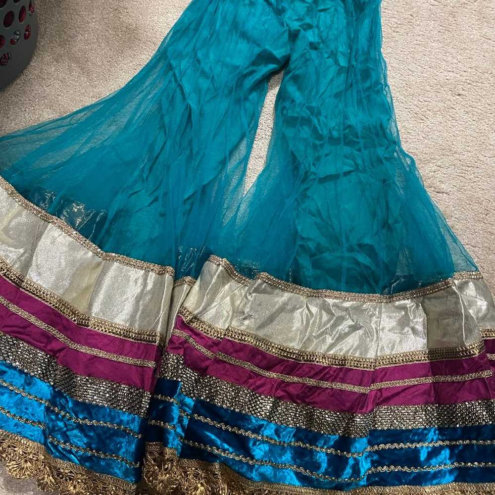 Bridal gharara hot pink and blue - image 6