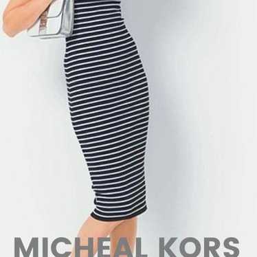 MICHAEL KORS Unused Striped One-Piece Stretch Knit