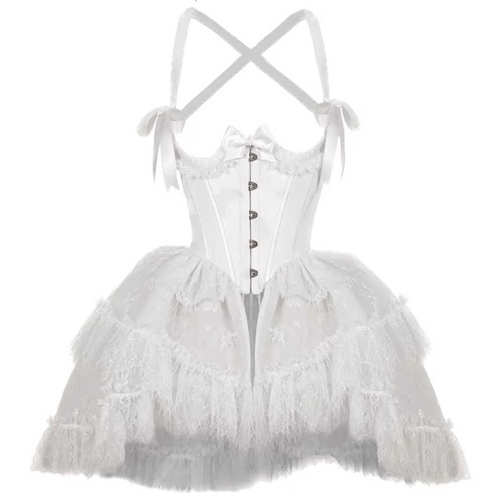 White gothic lolita designer corset Dress - image 1